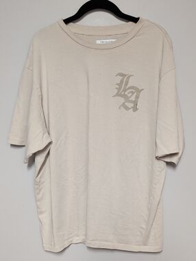 Primark Men's Cream Short Sleeve Graphic Tee